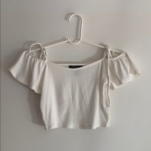 White off the shoulder crop top